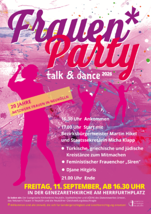 Frauen*Party und 20 Jahre Netzwerk Frauen in Neukölln @ Genezarethkirche am Herrfurthplatz